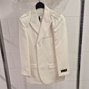 Classic White Pinstripe Kids Blazer